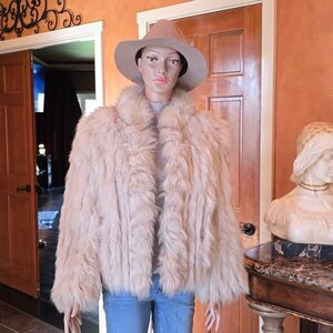 SAGA FOX Fur Coat, Size M, Natural Blue Fox, Excellent Cond!